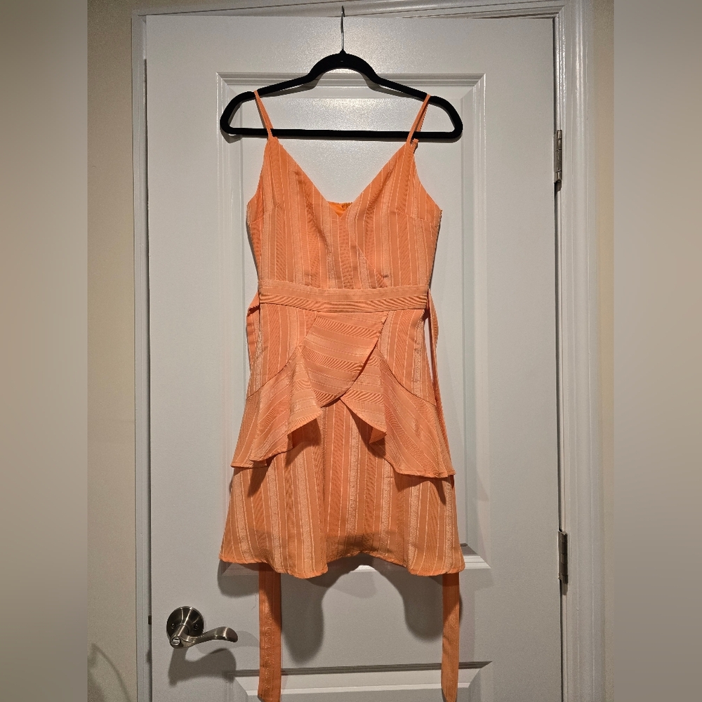 Pink Lily Peach Striped Mini Dress